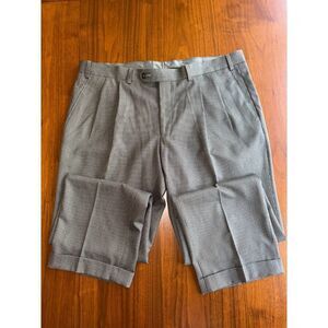 Lauren Ralph Lauren Micro Houndstooth Grey Dress Pants 38x29